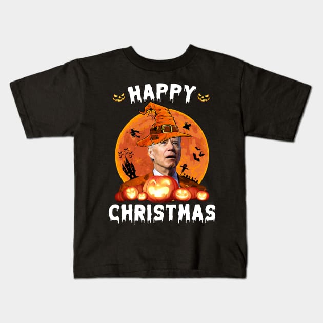 Happy Christmas Biden 2022 Halloween Costume Kids T-Shirt by petemphasis